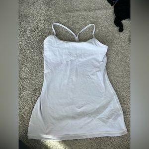 Size 6 white Power Y Lululemon Tank